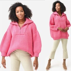 Mr. Mittens Venson Fish High Neck Jumper Pink Pullover Wool Size XS/S